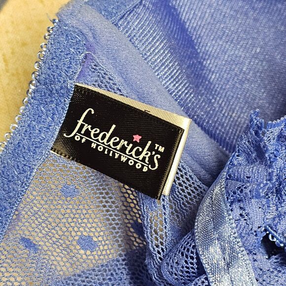 Frederick's of Hollywood Purple lace Tie Front Nightie Lingerie Babydoll Teddy - Picture 5 of 11